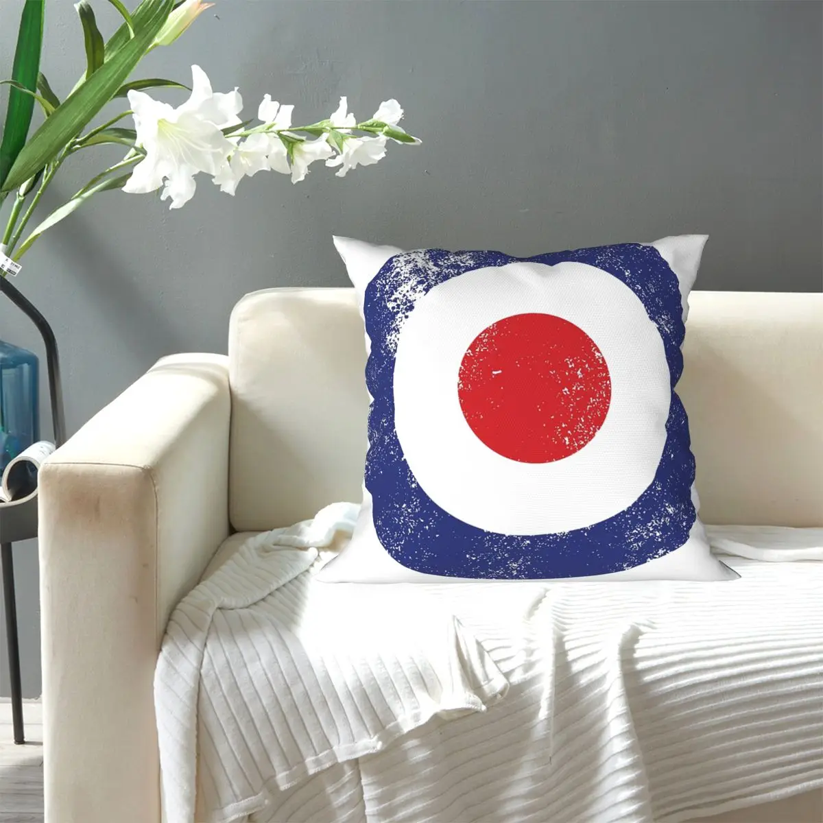 RAF Type D Roundel-Mod Target Square Pillowcase Pillow Cover Cushion Zip Decorative Comfort Throw Pillow for Home Car