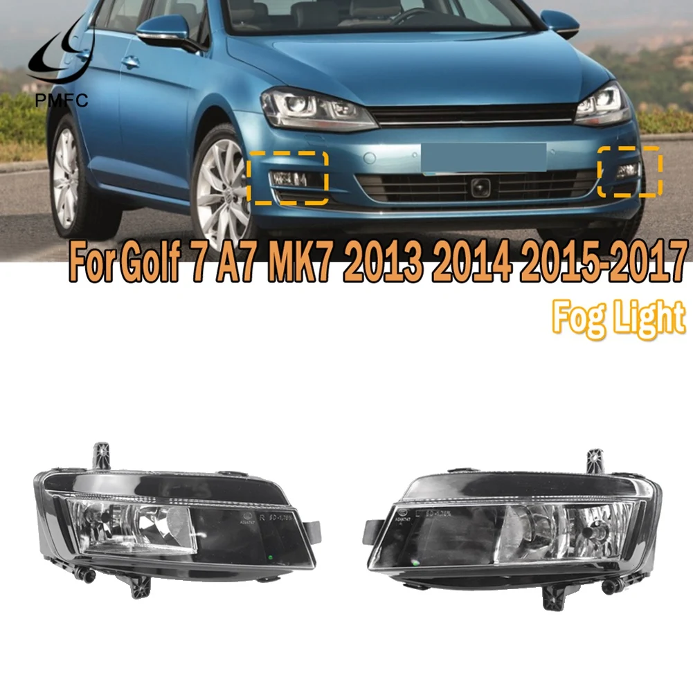 Car Front Bumper Fog Light Fog Lamp with Halogen Bulb for Golf 7 A7 MK7 2013 2014 2015 2016 2017 5GG941661 5GG941662