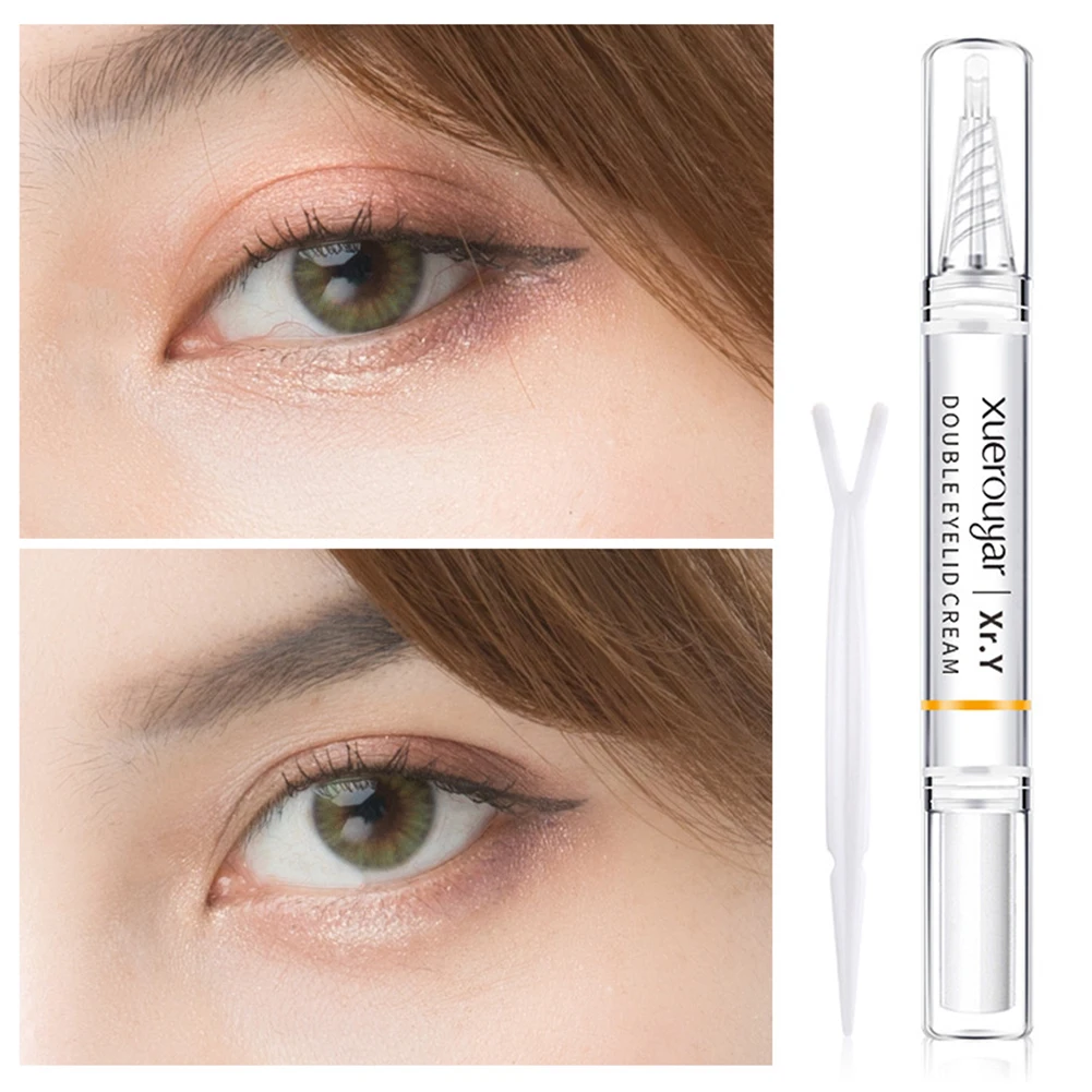 Long-Acting Quick Dry Double Eyelid Shaping Paste Waterproof Natural Double Eyelid Shaping Cream Pen Glue Double Eyelid Pen Kit