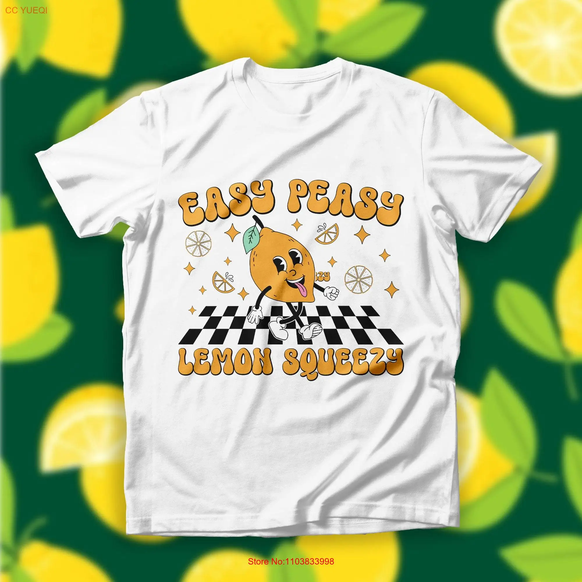 Lemon T Shirt Easy Peasy Squeezy Summer Fresh Fruit Top Lover GifT long or short sleeves