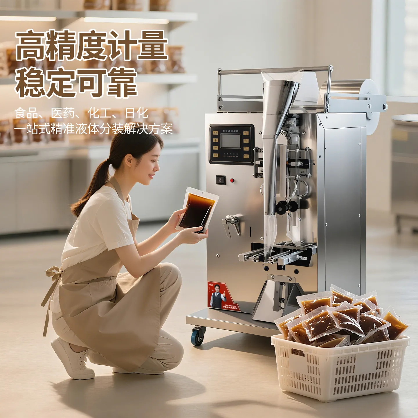 Automatic Liquid Filling Packaging Machine for Sauce Milk Herbal Liquid Ice Bag