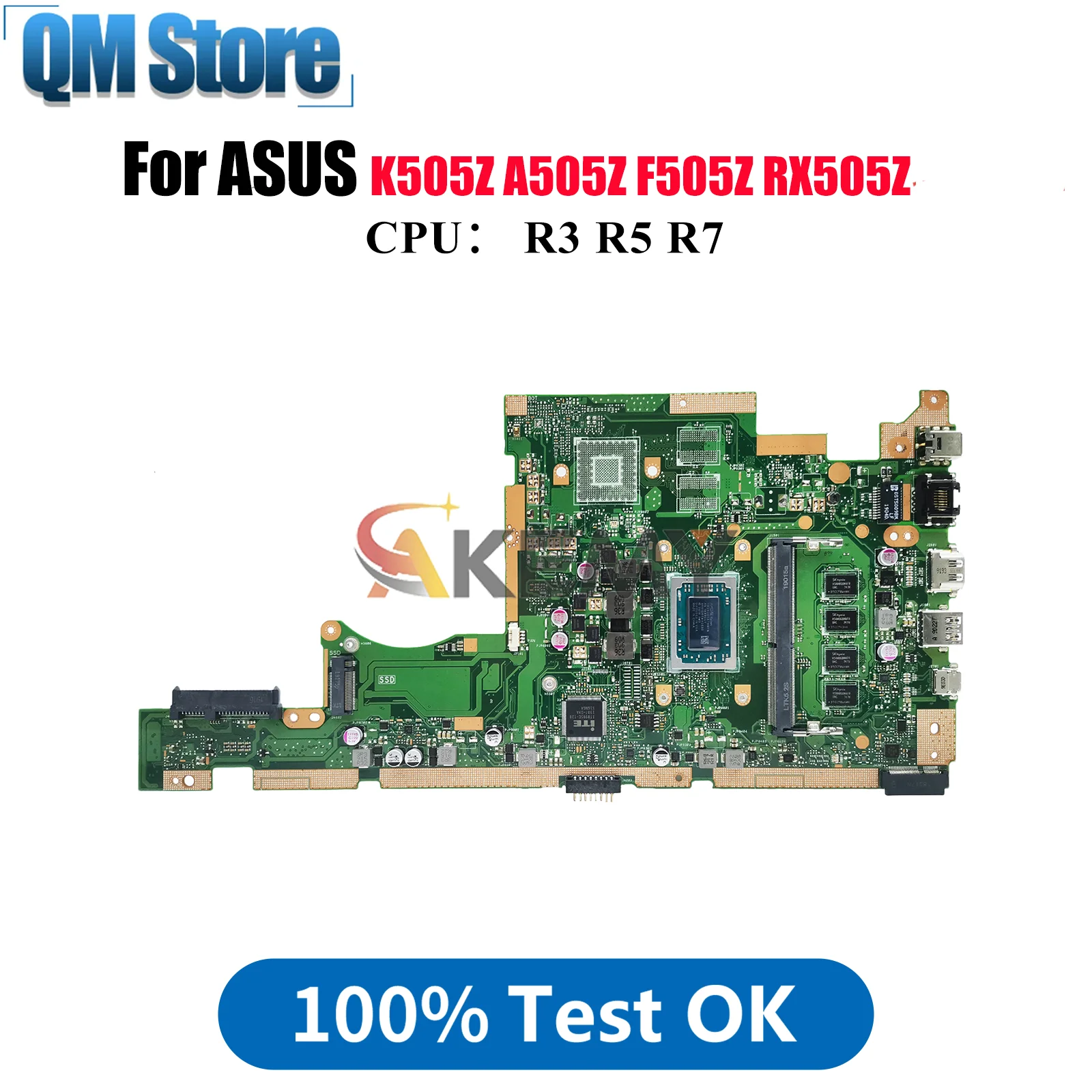 

X505ZA Материнская плата для ноутбука ASUS VivoBook RX505Z F505Z A505Z X505ZA K505Z X505Z Материнская плата с процессором R3 R5 R7 100% tests OK stk