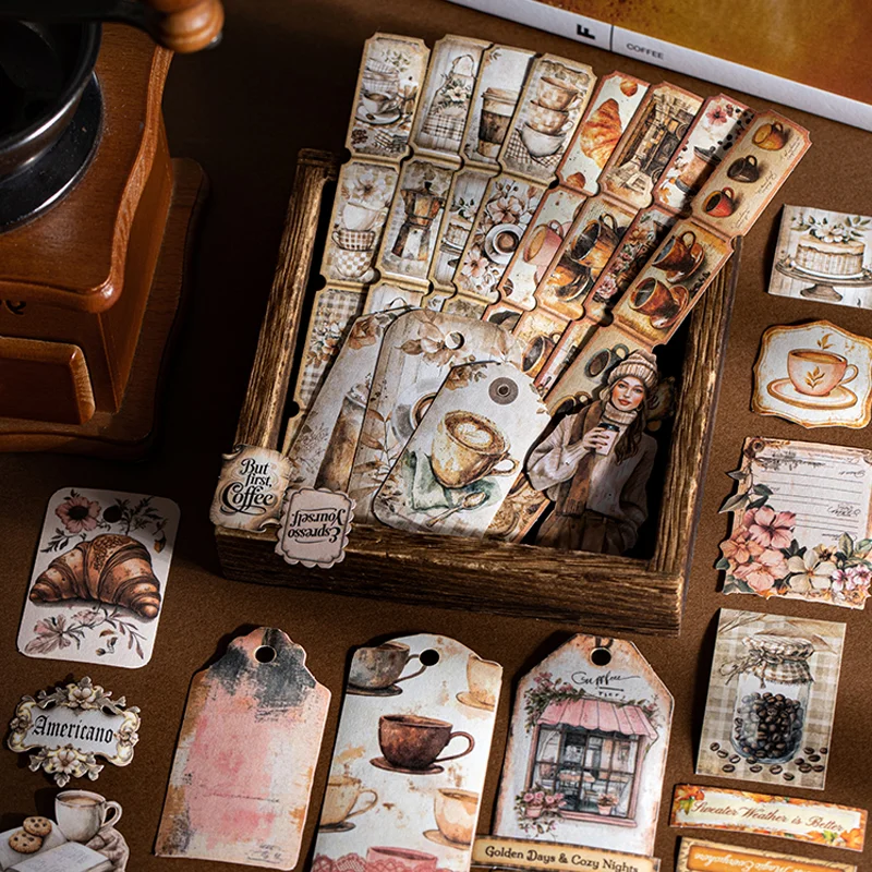 45 قطعة/الحقيبة القهوة تحت عنوان اليدوية القرطاسية مجموعة الرجعية نمط DIY بها بنفسك المواد الزخرفية لألبومات بطاقات المعايدة المغلفات مجلة #2