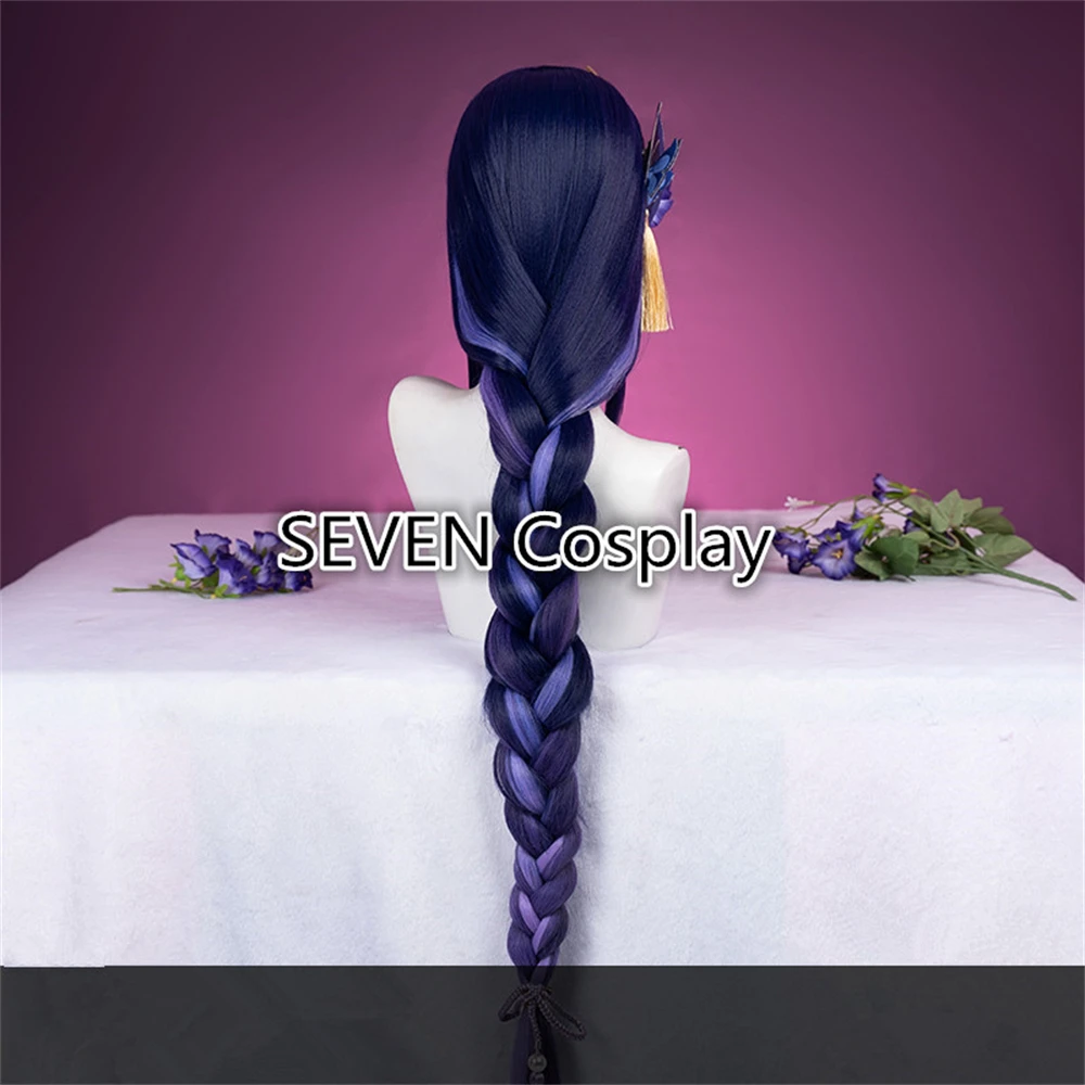 Perruque de Cosplay Genshin Impact Raiden Shogun Baal, en Stock