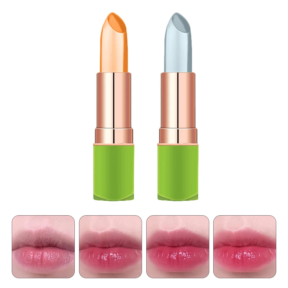 2 pièces température lèvres hydratant brillant à lèvres baume Aloe brillant hydratant longue durée réparation sécheresse hydratant lèvres en plastique