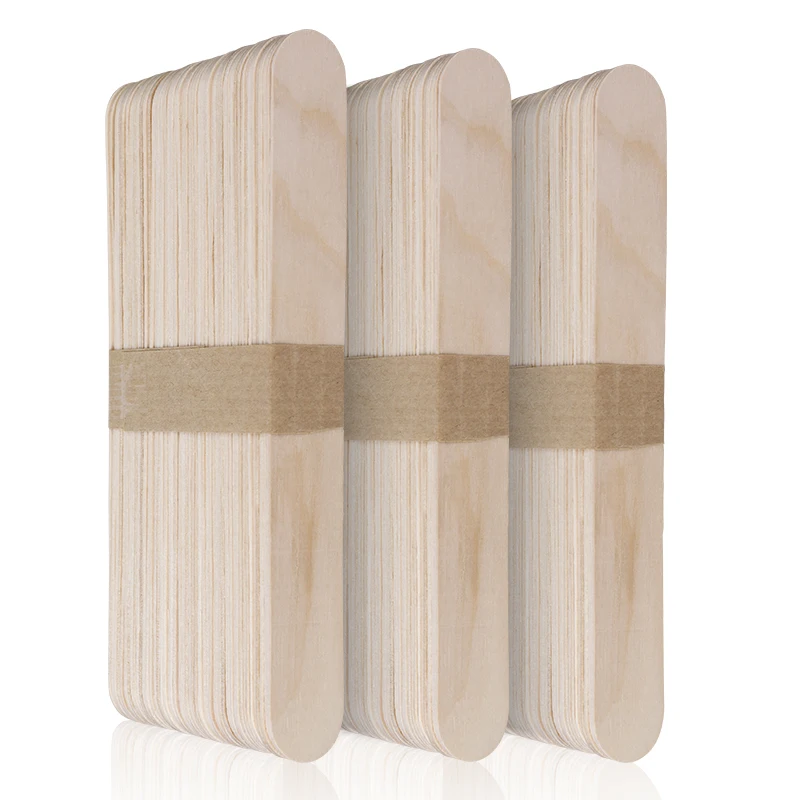 100Pcs Disposable Natural Wooden Waxing Sticks15CM Multi‑Purpose DIY Wax Applicator Spatulas, Hair Removal Auxiliary Accessories