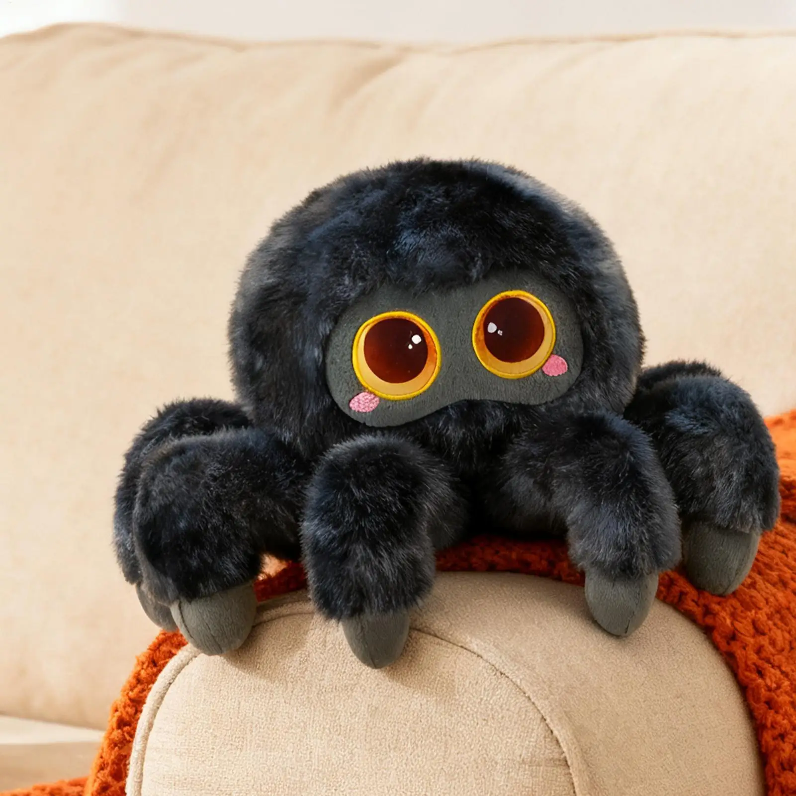 

30 см плюшевая игрушка-паук с большими глазами, мягкая кукла на Хэллоуин, подарок для детей, декор для детской, украшение для рождественской вечеринки, дня рождения
