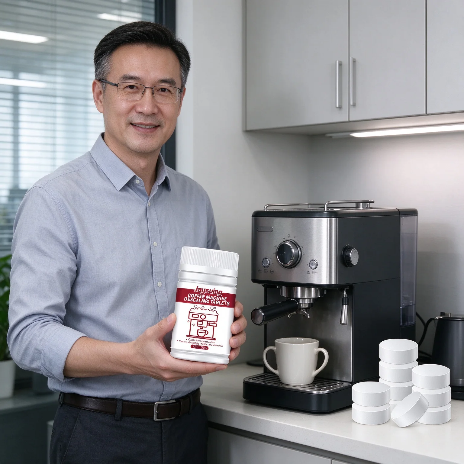 Jaysuing Coffee Machine Descaling Tablets Deep Cleaning for Espresso Coffee Maker Remove Limescale Coffee Machine Descaler 100g