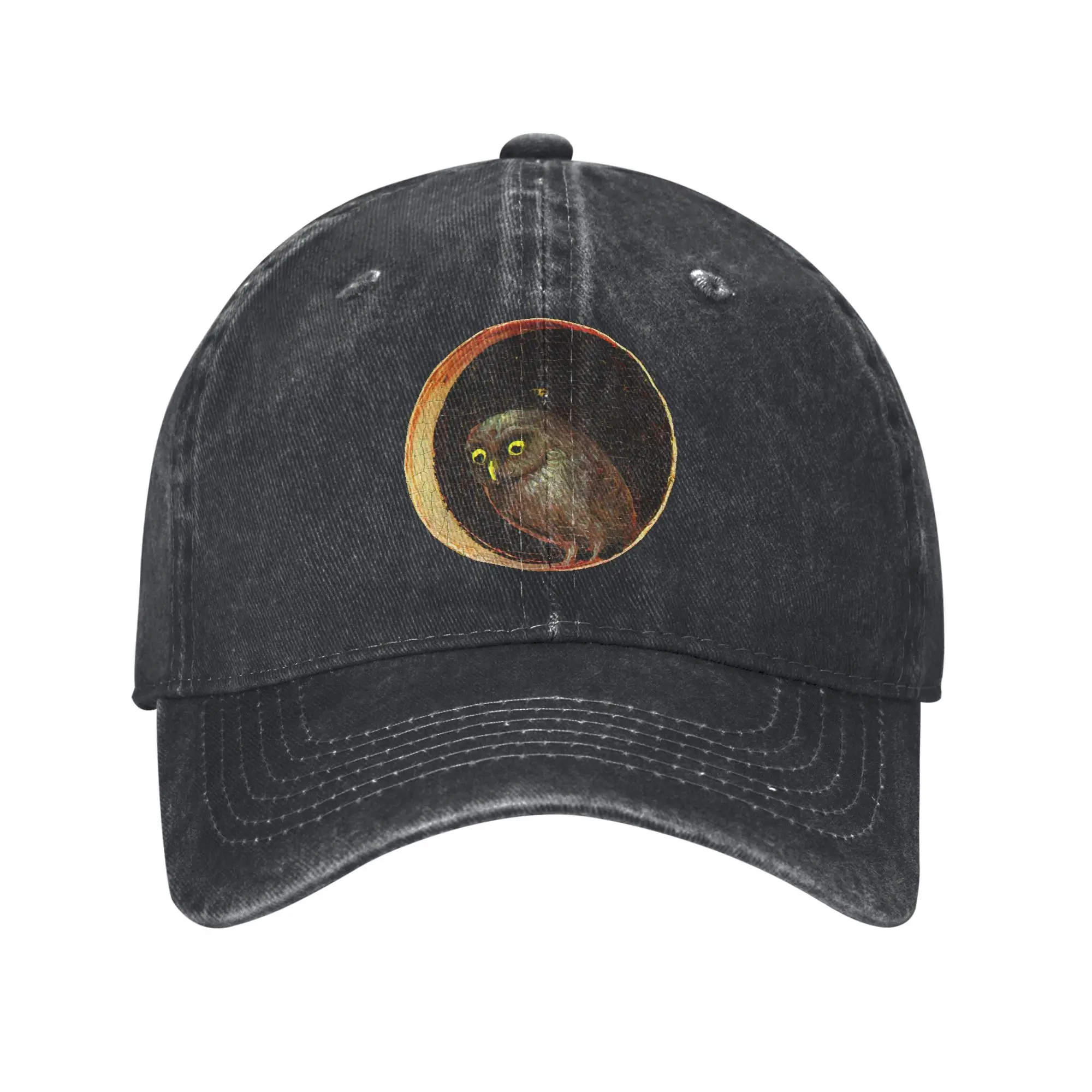 Hieronymus Bosch Owl Garden of Earthly Delights Baseball Cap Sun Gym Sun-Proof Washed Hip Hop Hats Female Male Snapback Cap