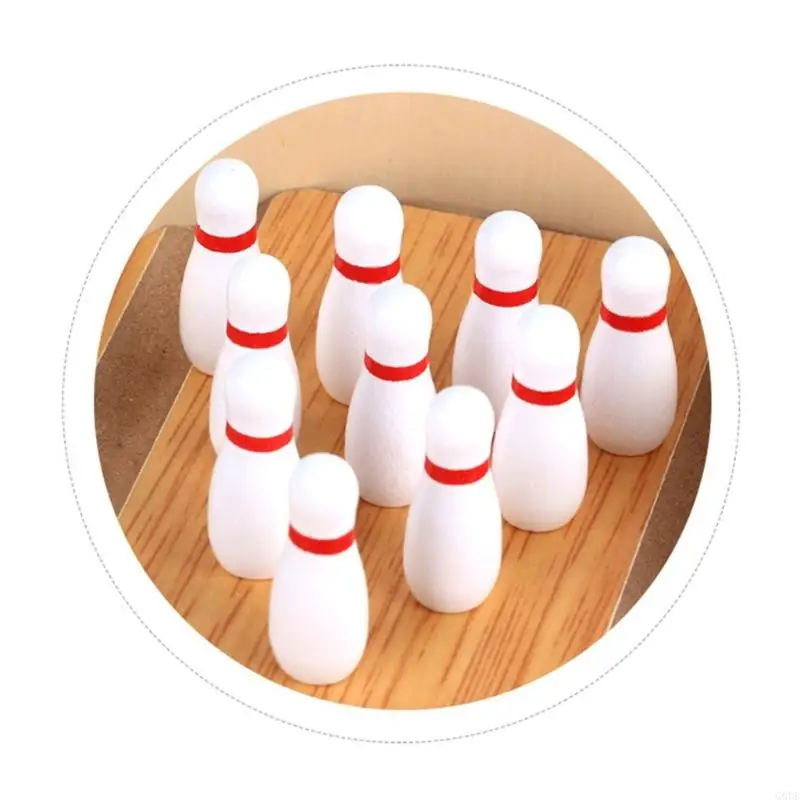 Image 5: G6de Mini Bowling Game Set, Wooden Tabletop Mini Bowling Game Set, mini jeu bureau