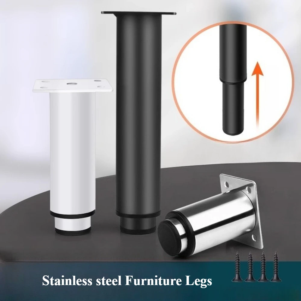 

2pcs Adjustable Telescopic Cabinet Furniture Legs Round Sofa Support Legs TV Cabinet Offee Table Height-increasing Iron Legs