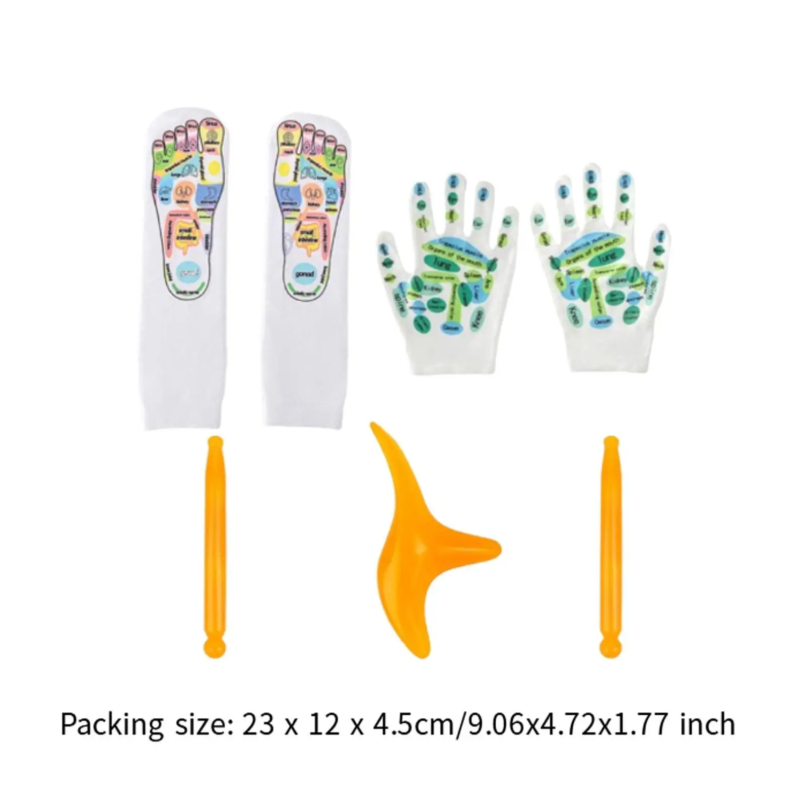Hand And Foot Massage Set Massage Socks with Zones Marked Five Finger Socks
