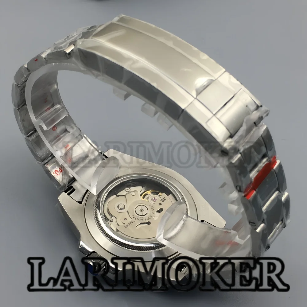 LARIMOKER NH70 Sports Men's Diving Watch Waterproof Glow Transparent Hollow Dial Sapphire Glass Stainless Steel Watch