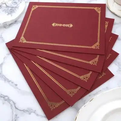 Soporte de certificado A4 elegante, cubiertas de papel con diseños de bordes elegantes para documentos importantes, cubierta de certificado de premios, 5 uds.