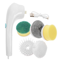 Electric Cleaning Brush White Plastic Automatic Scrubber Bathroom Kitchen Shower Tile Cleaner Cordless Handheld Tool Household