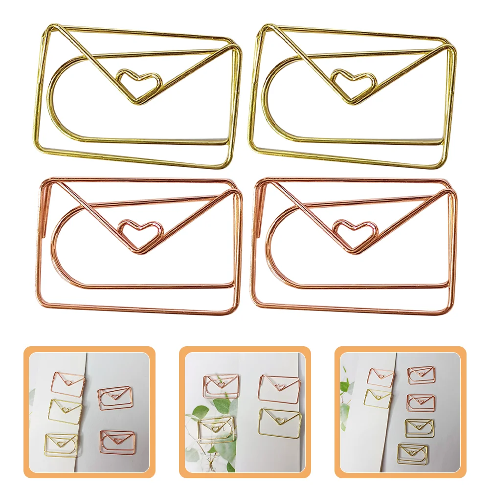 20 Pcs Envelope Paper Clip Clips Assorted Sizes Micro Binder Metal Small Clamps Office Supplies