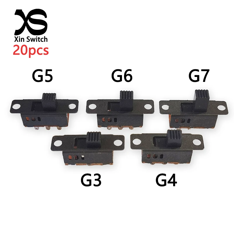 20pcs Slide Switch SS23D32 Dc 0.5A 50V Dual Row 6 Pin 3 Position (2P3T) Fixed Ear Vacuum Cleaner Hair Dryer Toy Toggle Switches