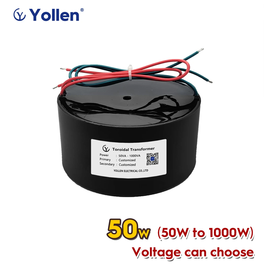 Customized Resin potting 50VA Toroidal Power Transformer 50W Pure Copper Circle RING Voltage 220V to 12V/18V/24V Waterproof IP67