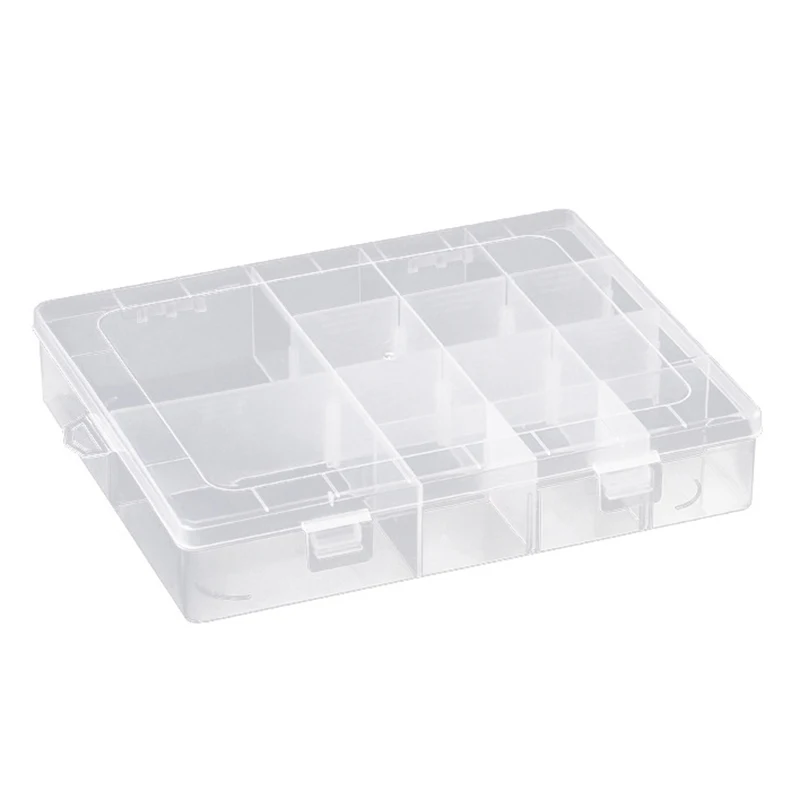 Scatola portaoggetti divisoria rimovibile in plastica da 14 griglie Custodia organizer regolabile per gioielli Orecchini Perline Piccole parti Hardware e artigianato