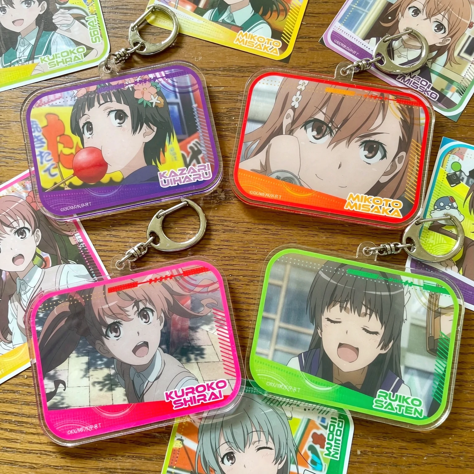 New product A Certain Scientific Railgun Acrylic Keychain  Cute Manga Bag Girl Anime Figure Key Ring Gift 6cm