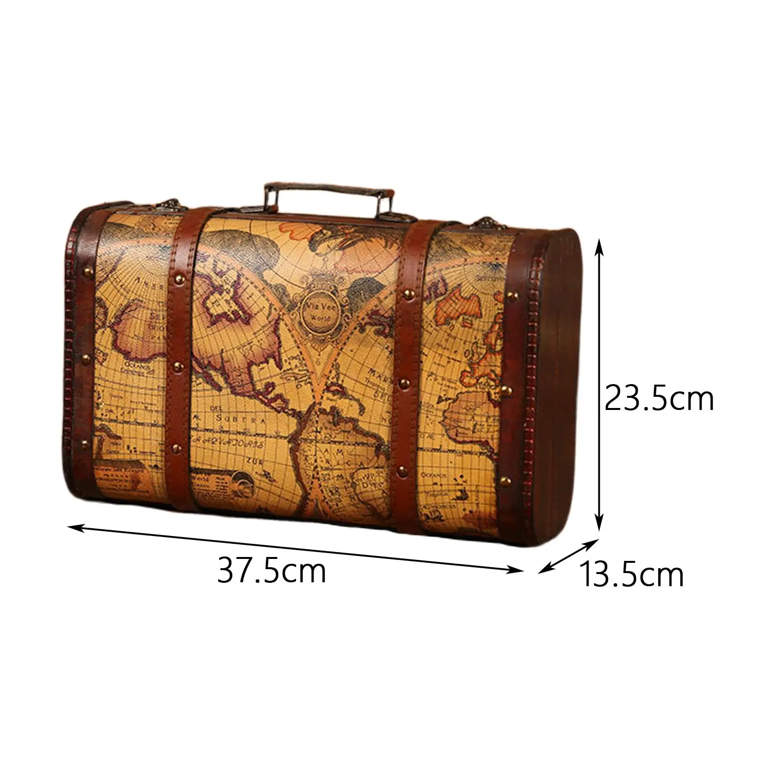 Vintage Suitcase with Handle Suitcases Photo Props Wooden Trunk Decorative Box Suitcase Wood Chest for Shop Window Shop Bedroom