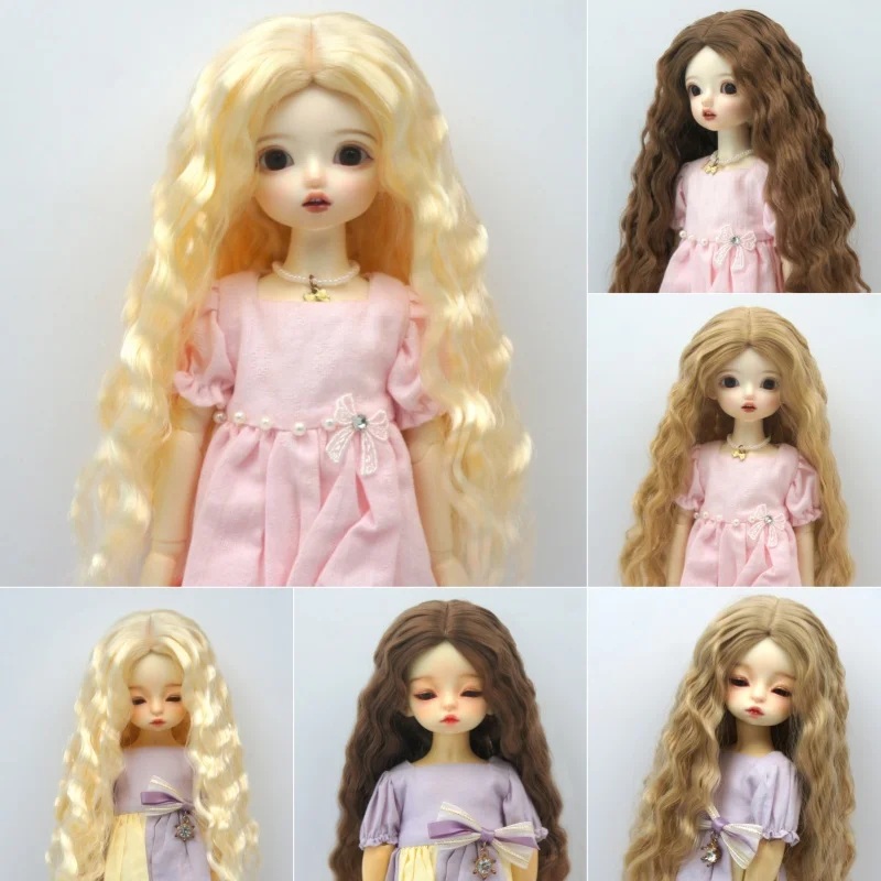 JD862 longue fille Sauvage vague mi séparation sirène bouclés poupée perruques 1/8 1/6 1/4 1/3 Pullip Blythes fibre douce BJD cheveux