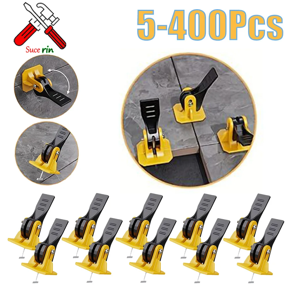 

5-400pcs Floor Tile Leveling System Clips Construction Tools Tile Leveler Adjuster Locator Spacers Set for Porcelain Tile Wall