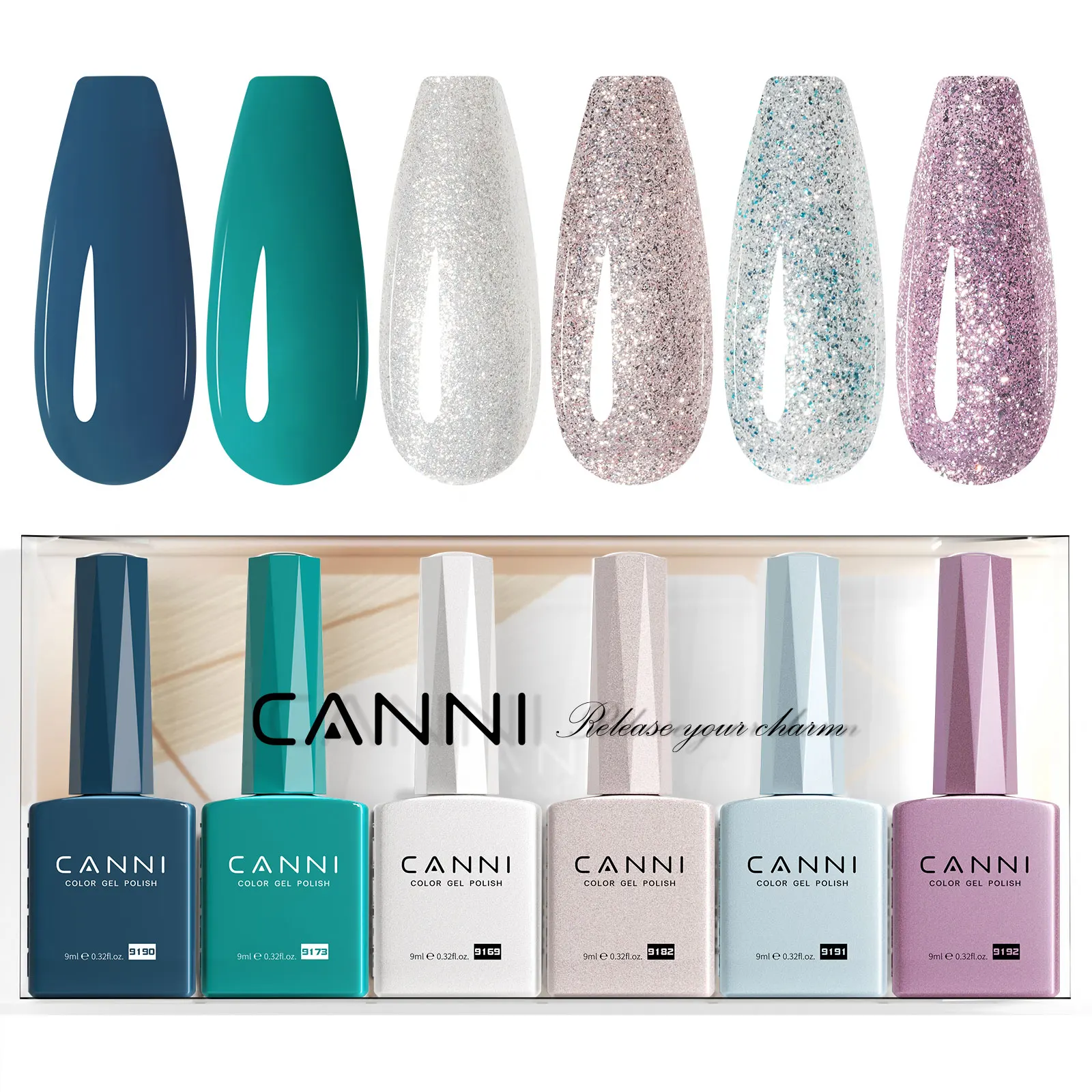9ml*6 Stück CANNI TPO-FREIES Nagel-Gel-Lack-Set Nude Pink Farbe Soak-Off UV LED Gel Semi-Permanent Langanhaltende Maniküre DIY Gel-Set – Detail 13