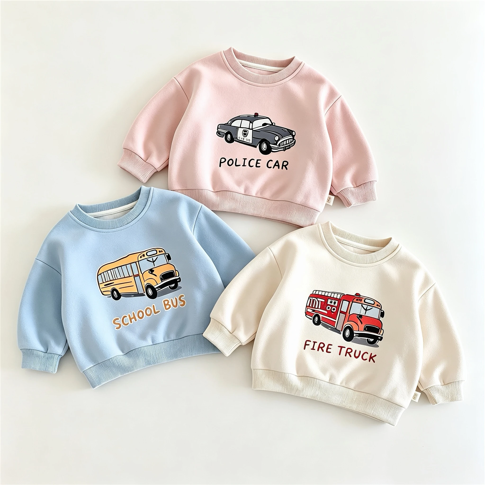 Autumn Clothing New Fashion Print Boys Sweatshirts Long Sleeve Tops Solid Color Simple Versatile Children Hoodie Crewneck