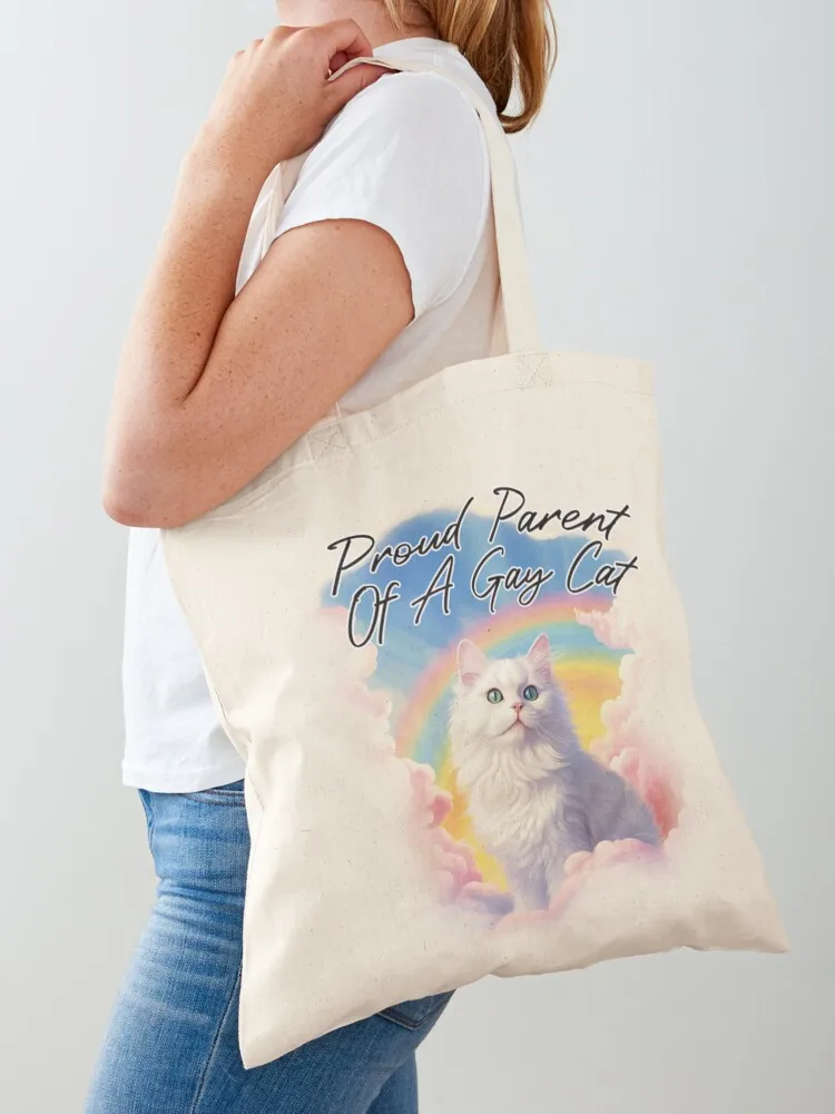 

Сумка-тоут Proud Parent Of A Gay Cat, большие сумки для женщин, сумка для пляжного покупателя, женская парусиновая сумка на плечо