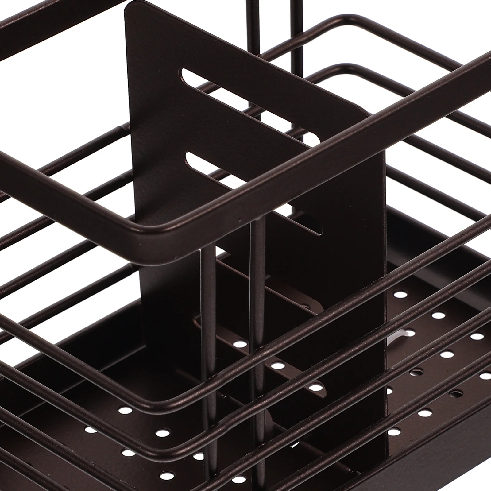 

Utensil Holder for Kitchen Iron Cutlery Rack with Draining Design Fresh Smooth Finish Space Saving Kitchen Tool Organizer