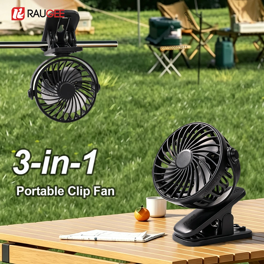 Portable Clip Fan Mini Desktop Fan 360° Rotatable USB Rechargeable Wall Cooling Fan 3 Speed Wind Outdoor Camping Small Clip Fan