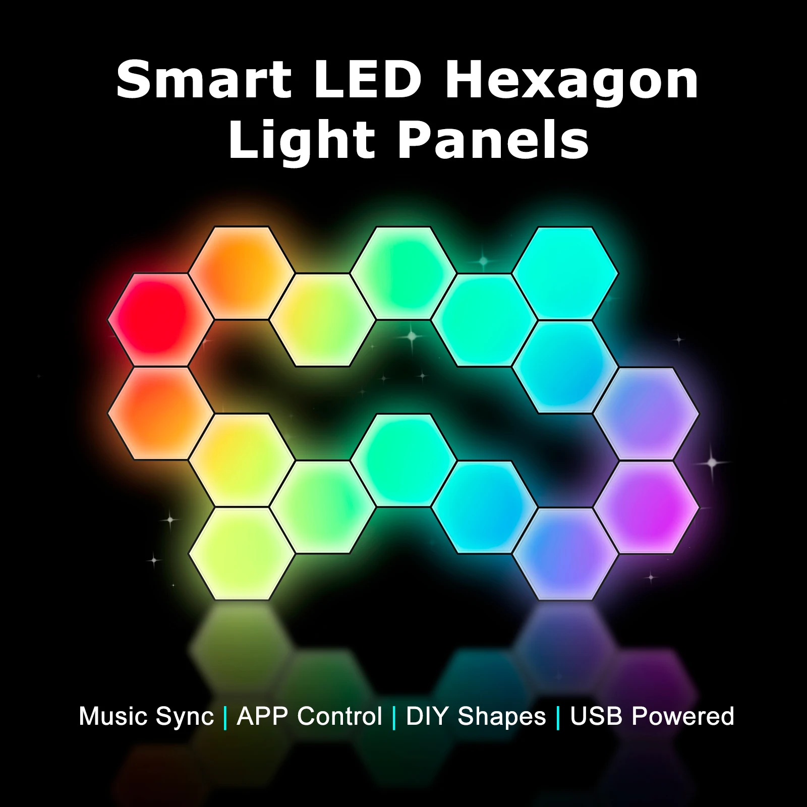 Smart Accessories - FIVEMI Smart LED Hexagon-Leuchtpaneele, RGB-Modul-Wandleuchten mit