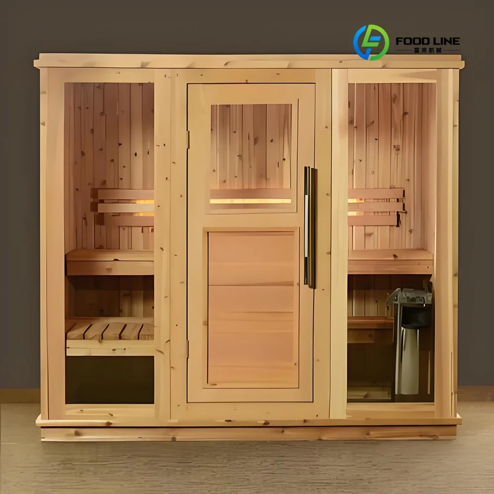 Luxury Customized Square Sauna 8 Person Outdoor Sauna Room with Shower Customized