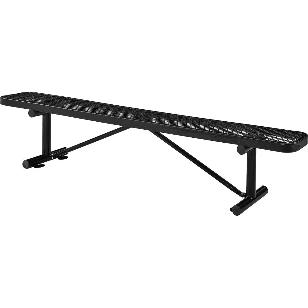 

Global Industrial 8'L Heavy Duty Expanded Metal Mesh Flat Bench with Steel Frame, Portable Outdoor Bench, 1000 lbs Capacity, Bla