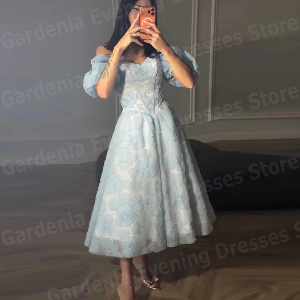 Charming A Line Women's Evening Dresses Off Shoulder Short Sleeve Lace Prom Gowns Vestidos Para Mujer Customized Robe De Soirée