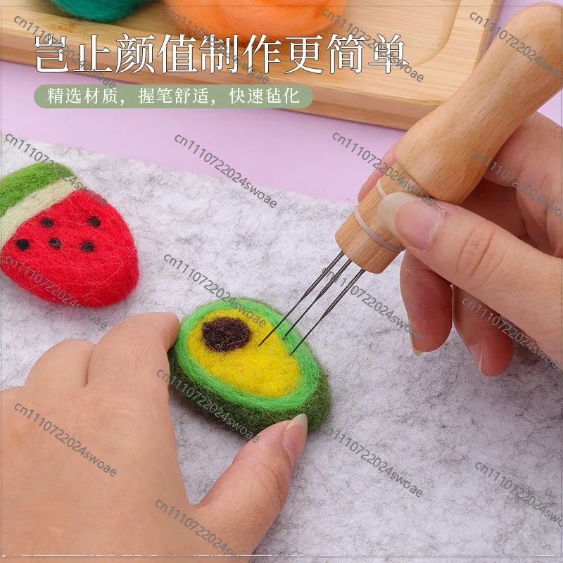 For The New Wool Needle Tool, Three and Eight Pokes Wooden Handle