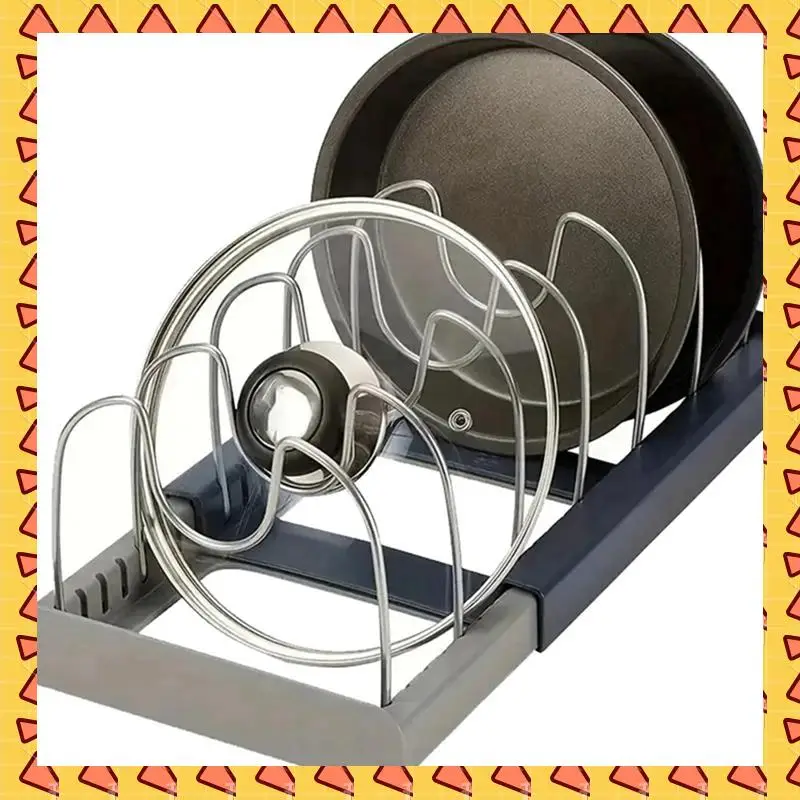 A008 Expandable Storagerack,Kitchen Cabinet Bracket,Suitable Fordryingpot Lids And Cutting Boards,Cookware Rack, Storage Rack