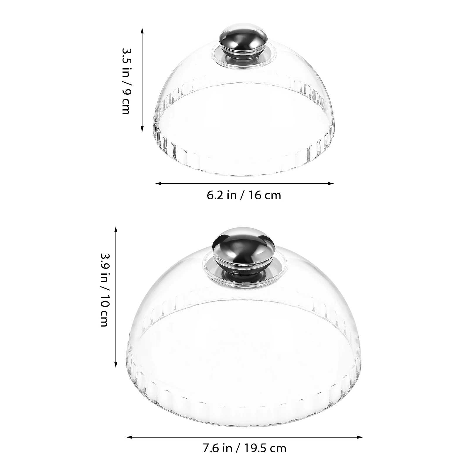

2 pcs Dome Cake Serving Domes Clear Cake Lids With Handles Food Protectors Desserts Buffet Party Dinner Reusable Easy Clean