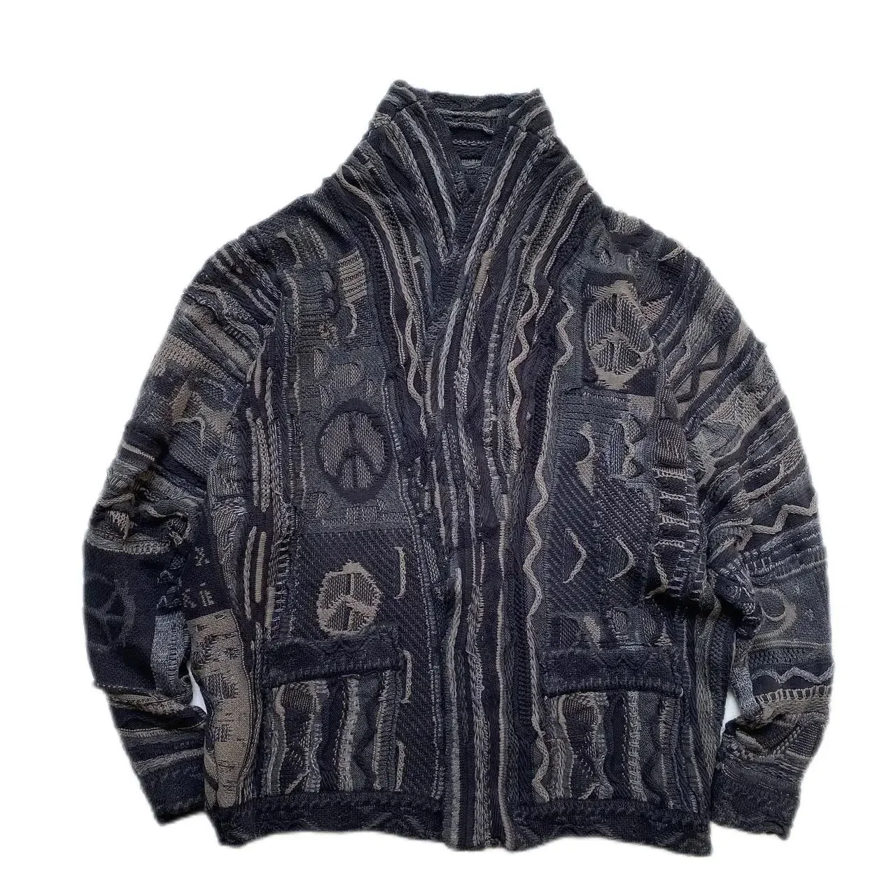Kapital Vintage Non Hirata Hiroshi Japan Heavy Industries Loose Knit Cardigan Sweater Men's Thickened Coat Taoist Robe Daopao