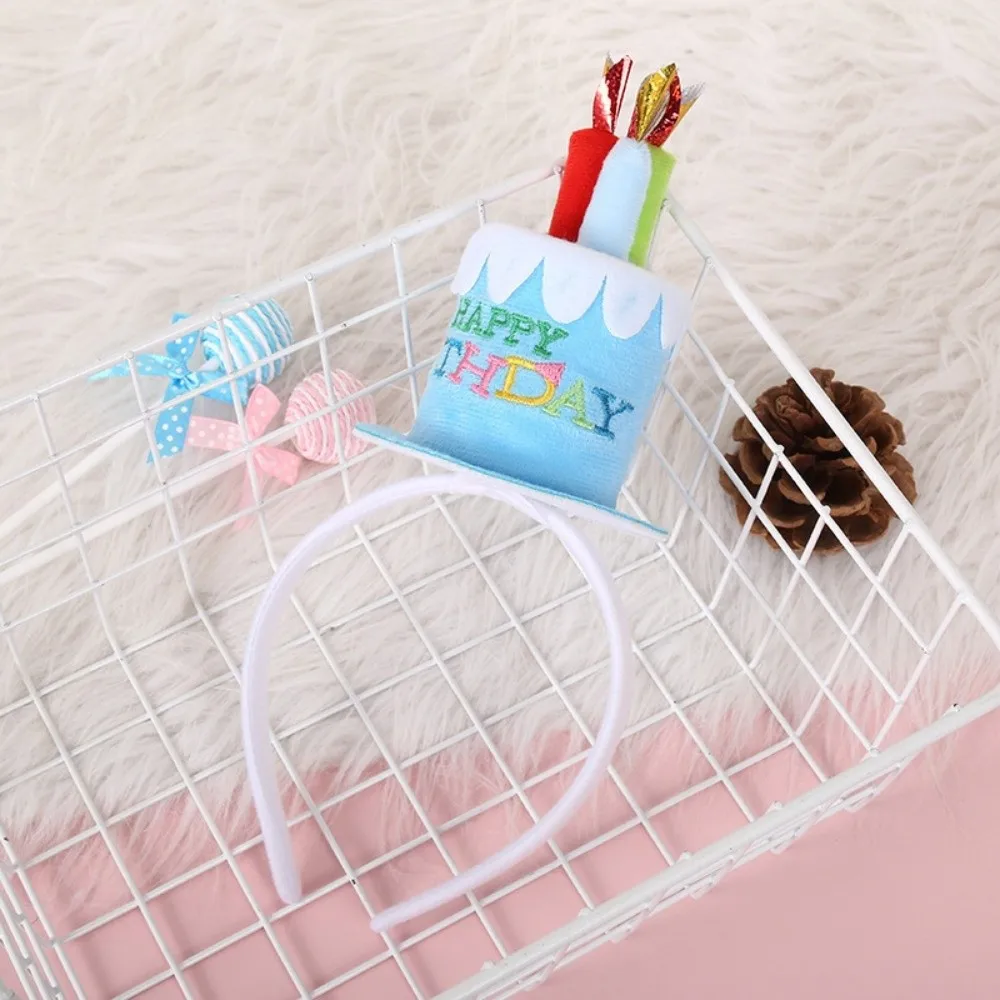 

New Cartoon Birthday Headband Candle Plush Birthday Headwear Hair Accessories Creative Birthday Cake Hairband Birthday Props