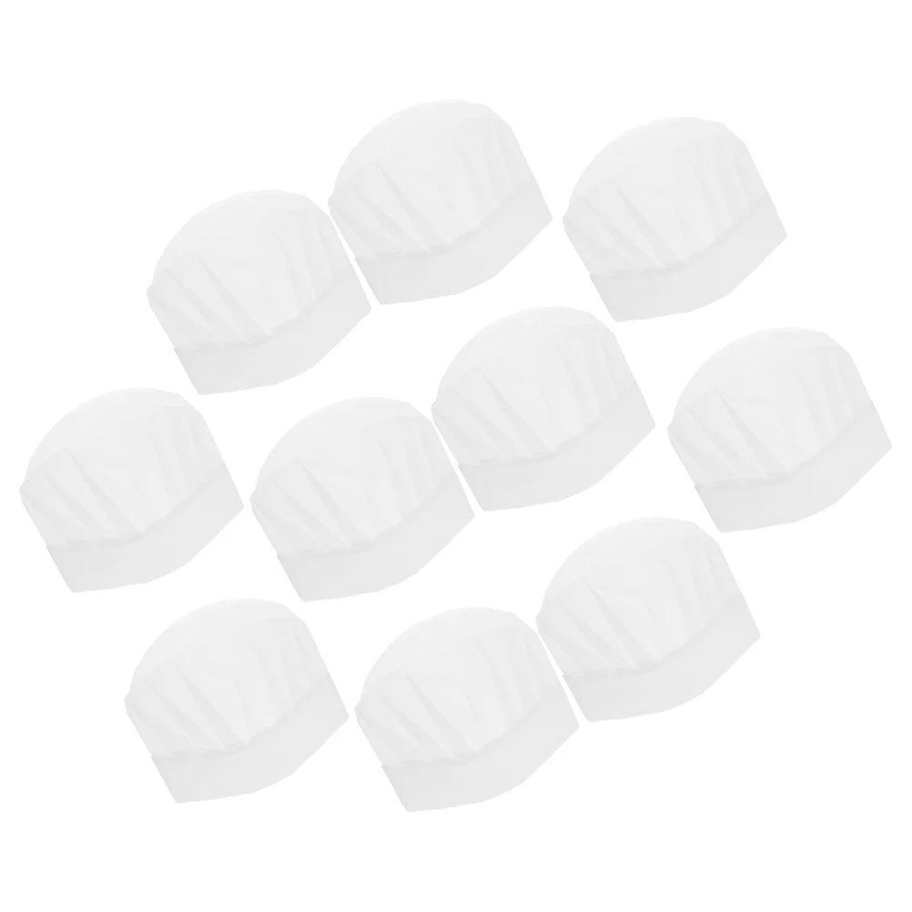 10 szt. Dziecięca czapka kucharska, kapelusz szefa kuchni dla dzieci, lekka czapka piekarska z włókniny, na urodziny, zajęcia pieczenia, obsługa gastronomiczna