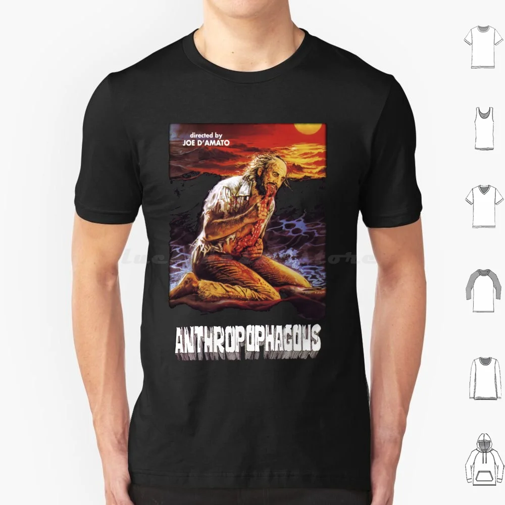 Camiseta de antropófago de algodón para hombres y mujeres, estampado artesanal, Terro Horror, película de terror italiana, película de culto