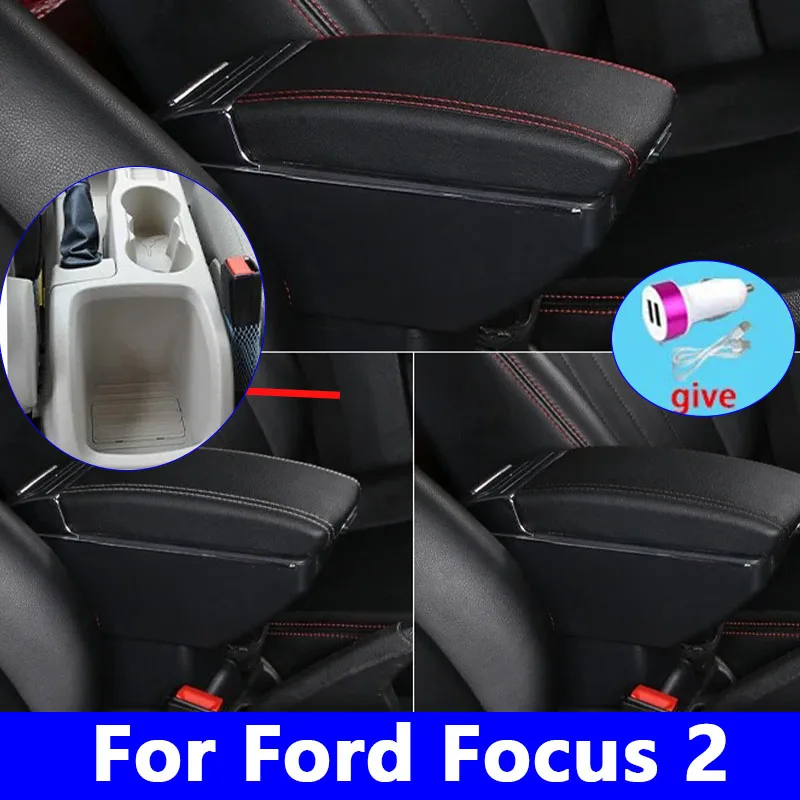 

Для Ford Focus 2 подлокотник для Ford Focus 2 Mk2 2005 2006 2007 2008 2009 2010 2011 Автомобильный подлокотник Ящик для хранения автомобильных аксессуаров