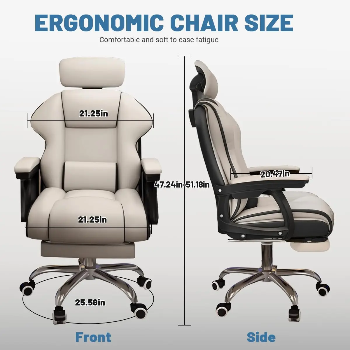 Executive Computer Chair Home Office Desk Chair,Adjustable Angle, Ergonomic Adjustable Height PU Leather Chairs with