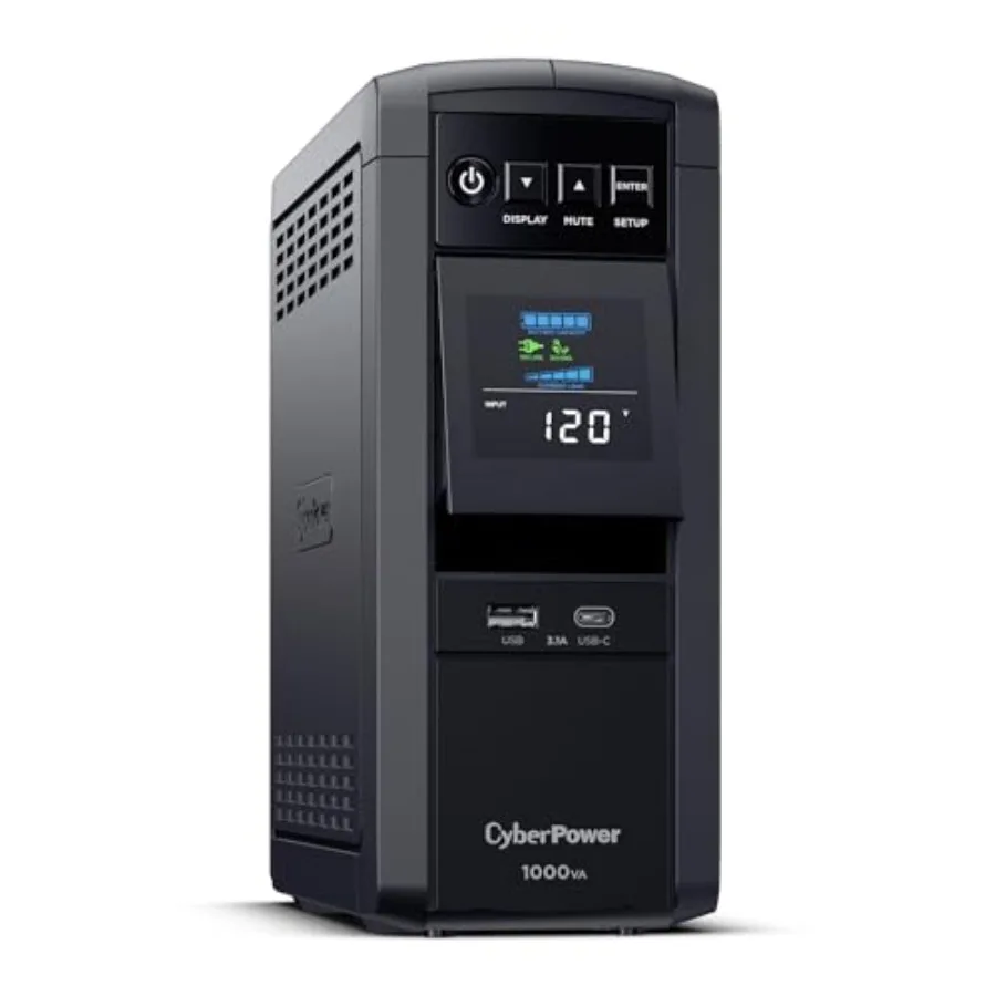 CP1000PFCLCD PFC Sinewave UPS Battery Backup and Surge Protector 1000VA/600W 10 Outlets AVR Mini-Tower; UL Certified