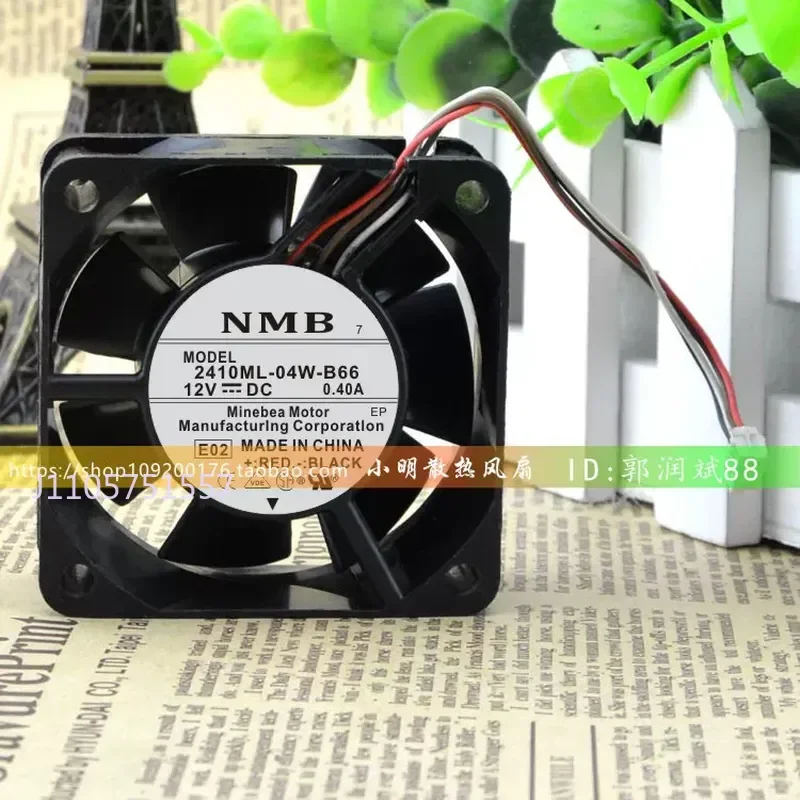 Original NMB 2410ML-04W-B66 6025 12V 0.40A 6cm 4-wire Chassis Cooling Fan for Electronics Enclosures