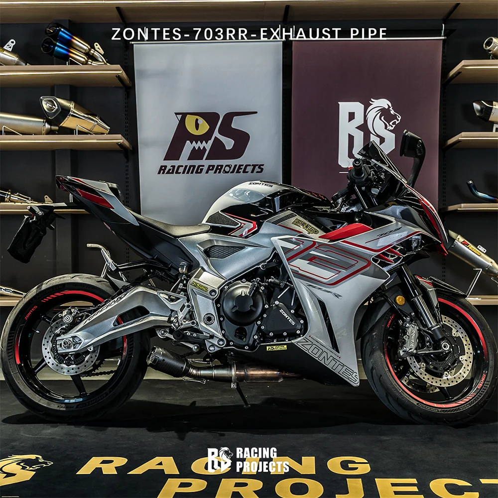 RS Motorcycle Tail Exhaust System Connecting Pipe Non-Destructive Installation Front Section for ZONTES 703RR 703R - view 3