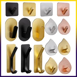 Self Adhesive Hook For Bathroom New Design Hooks Robe Towel Hanger Aluminum Alloy Shower Hook Hangers For Bathroom Accessories