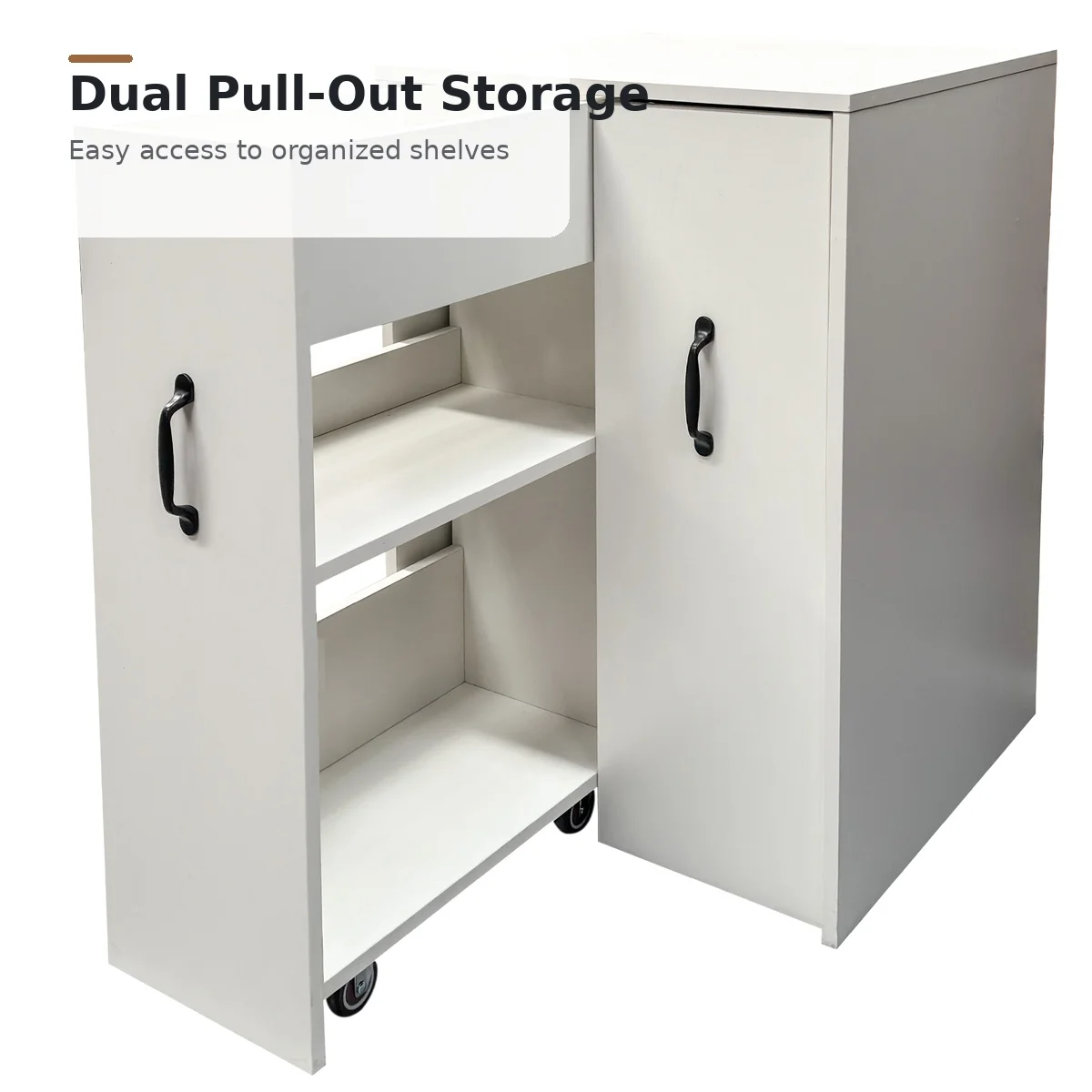 3 Tier Pull Out Bookcase Cabinet with Wheels Hidden Storage Organizer Floor Standing File Cabinet for Office Bedroom Living Room